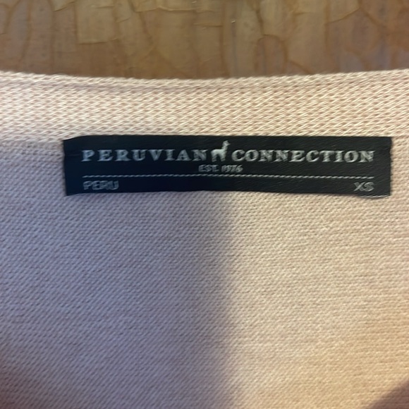 Peruvian connection XS pale pink tunic sweater - Picture 2 of 4